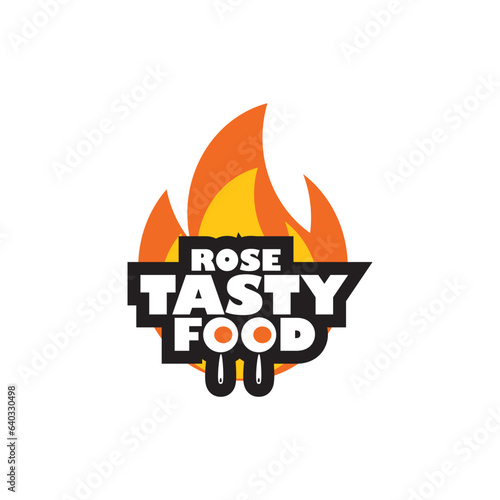 Tablou pe pânză Creative Food Restaurant logo design, fire food and restaurant icon vector templ