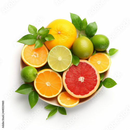 citrus fruits isolated on white
