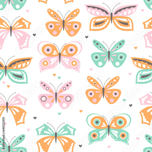Vector Butterflies Seamless Pattern