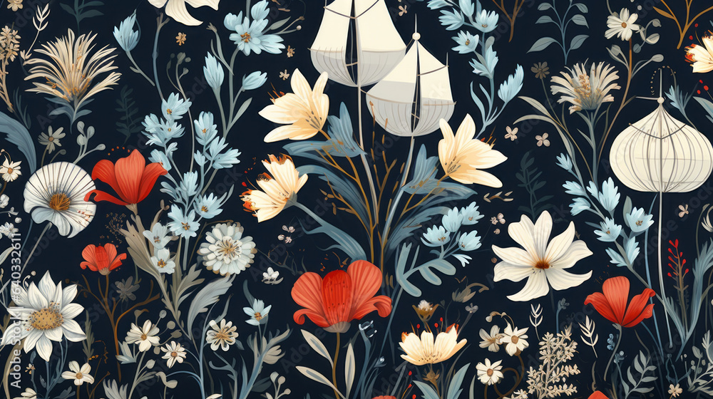 Nautical Floral pattern Nautical Floral pattern