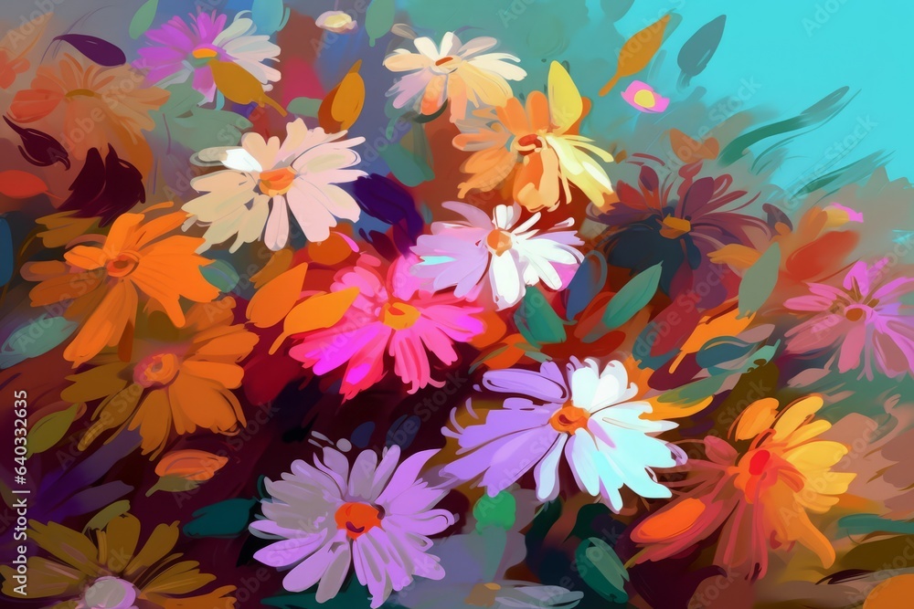 Flowers background art. Generate Ai