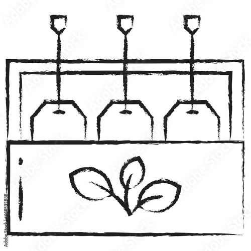 Hand drawn tea bag box icon