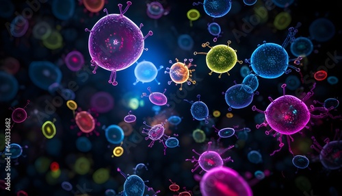 Abstract trans fluorescent bacteria background