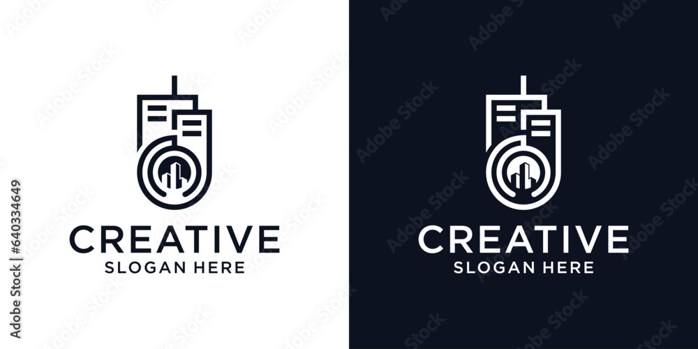 Building logo design inspiration vector