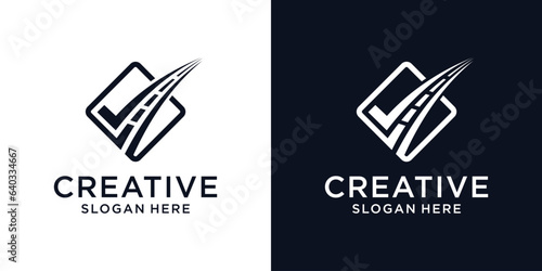 Tarred road or highway logo design