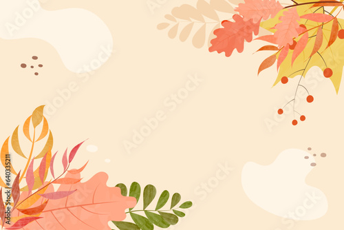 Autumn background with watercolor leaves  wallpaper with autumn leaves