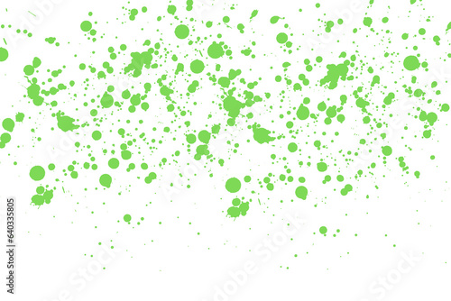green splashes paint on a white background. Green paint Splatter isolated on transparent background. Green Blobs spatters