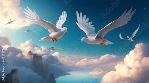dove  flying in the sky © Rimsha