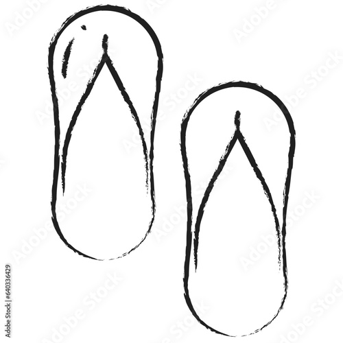 Hand drawn flip flop icon