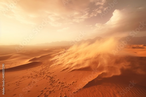 Desert sandstorm. Beautiful desert.generative ai 