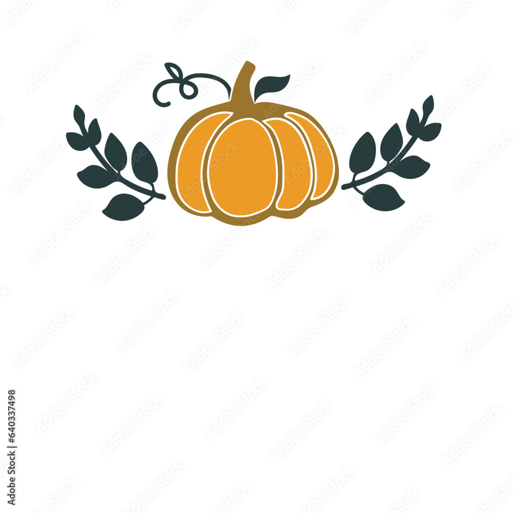Naklejka premium Pumpkins Wreaths 