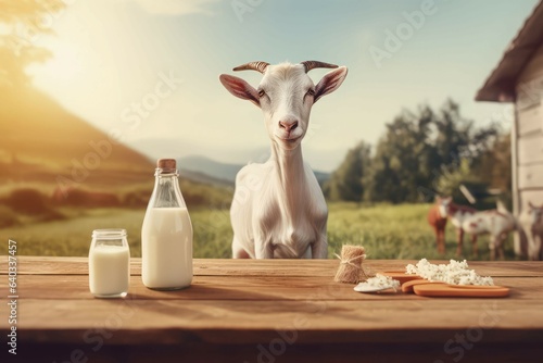 Fresh milk goat. Generate Ai