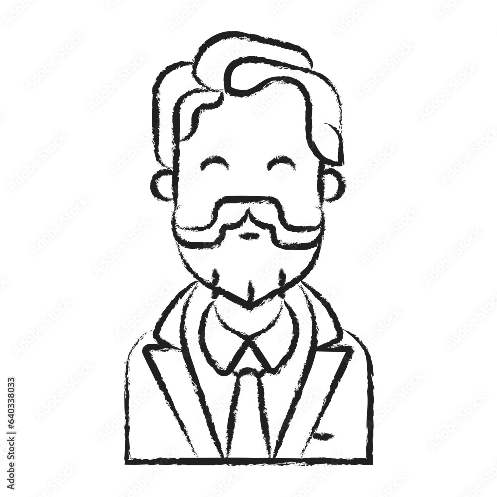 Hand drawn Man, male avatar icon