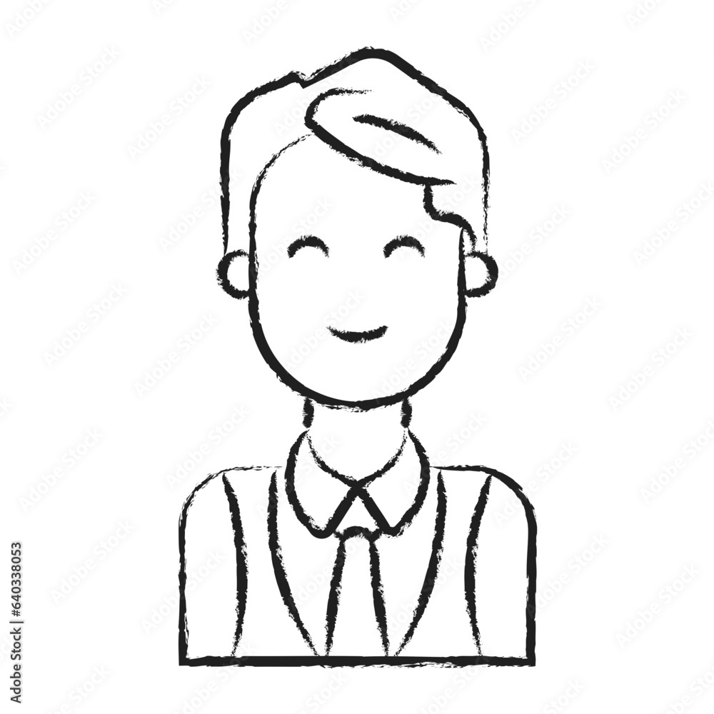 Hand drawn Man, male avatar icon