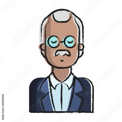 Hand drawn Grandfather, Old man icon