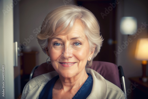 Happy senior woman at home. Golden years and retirement concept