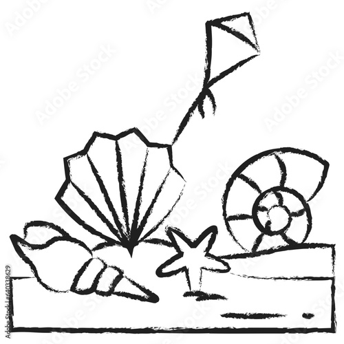 Hand drawn beach wear icon