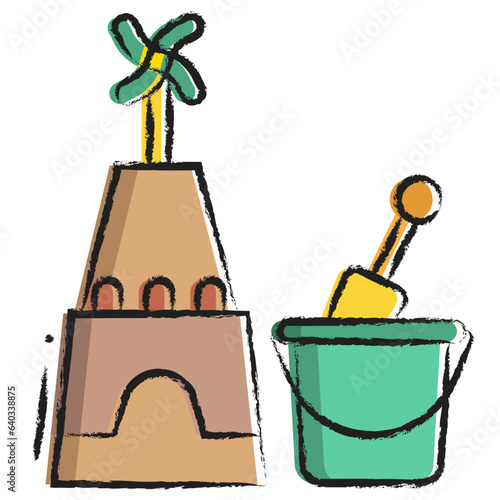 Hand drawn sand bucket icon