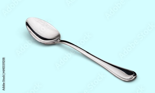 New clean steel shiny spoon
