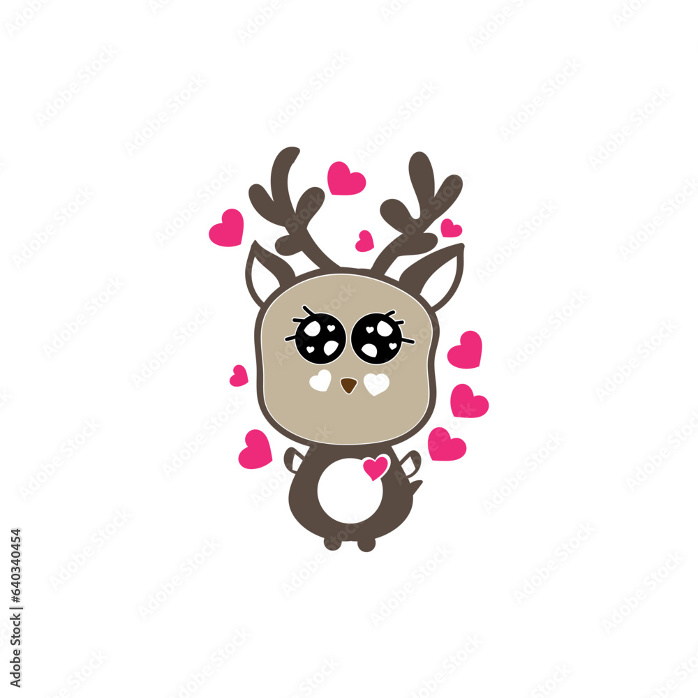 reindeer with heart reindeer with heart