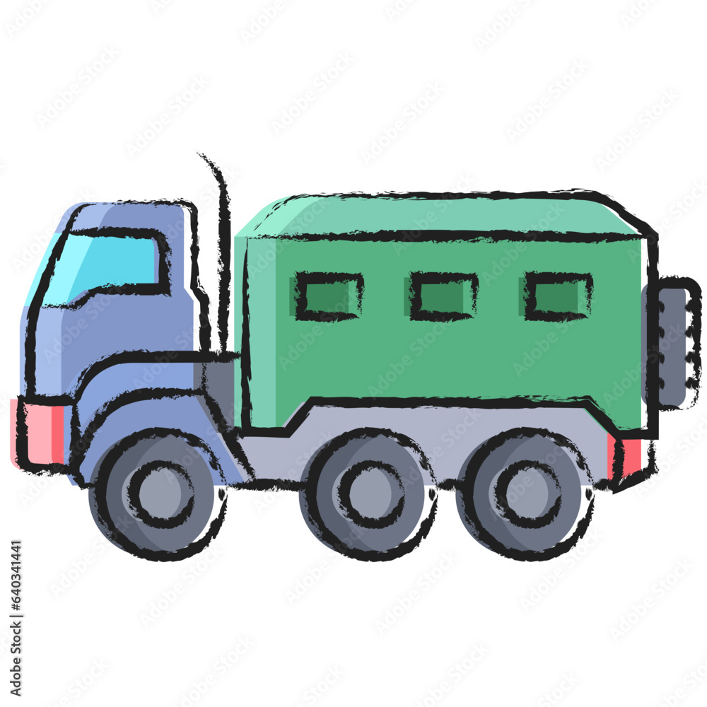 Hand drawn Military vehicle icon