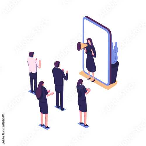 Vector illustration, referral marketing concept, friends loyalty program, promotion method, customer acquisition vector