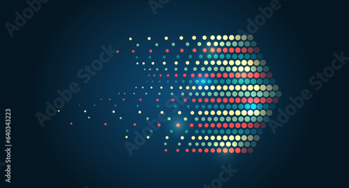 Big data visualization. A dynamic array of information. Data sorting process. Big data stream futuristic infographics. File structuring, machine learning.