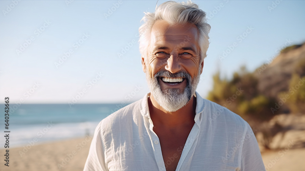 Beautiful mid age elderly man portrait. Beautiful mid age elderly man portrait.