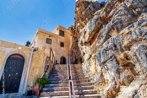 Fototapeta Naklejka Na Ścianę i Meble -  View of Moni Kapsa monastery in the southeast of the island of Crete Greece