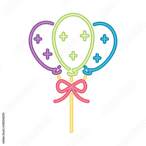 neon birthday helium balloons