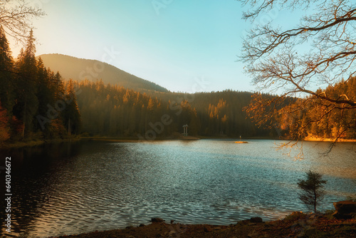 Autumn Splendor: Serene Carpathian Mountains and Synevir Lake