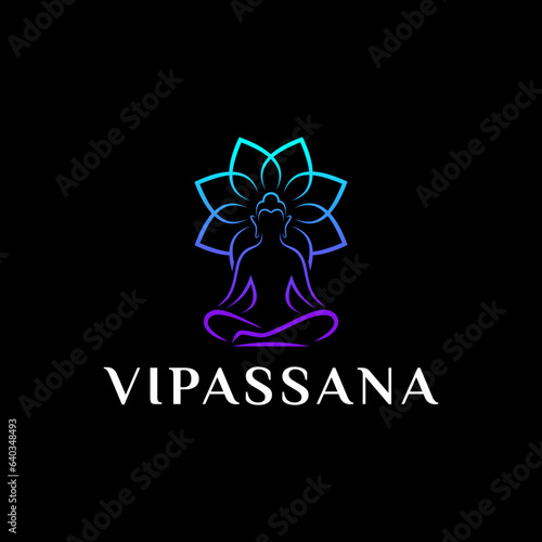 buddha meditation vector logo