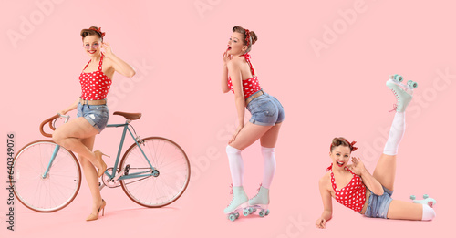 Collage of young pin-up wom...