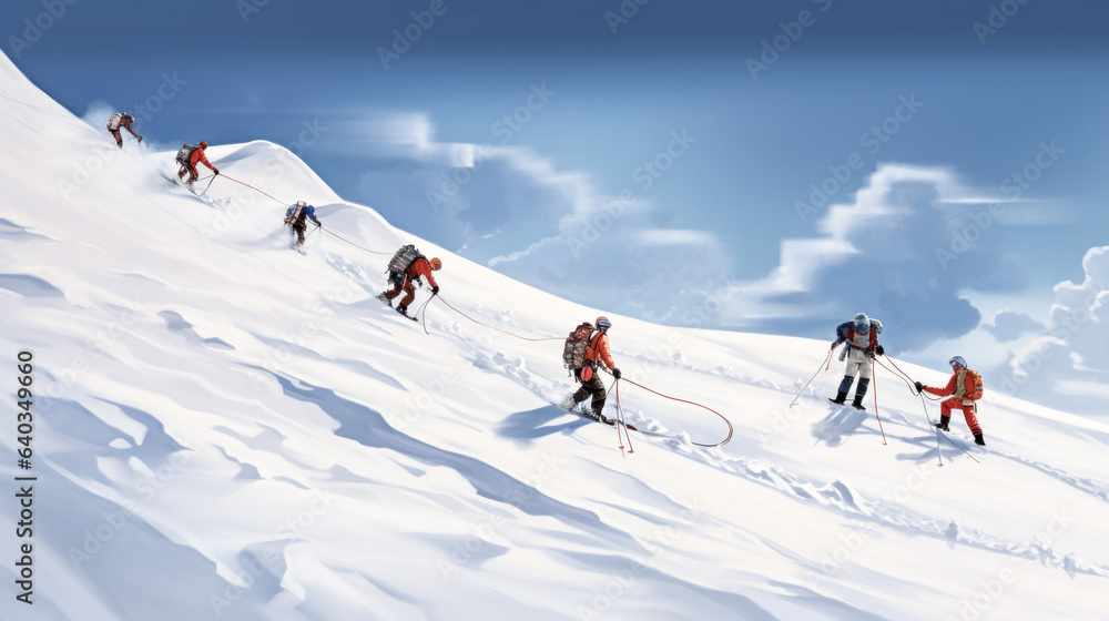 He watched skiers ascend the hill with the aid of a tow rope.