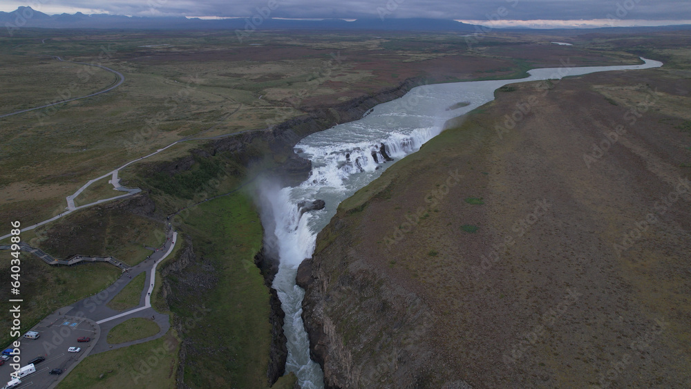 AERIAL VIEW - Gullfoss ( AERIAL VIEW - Gullfoss (