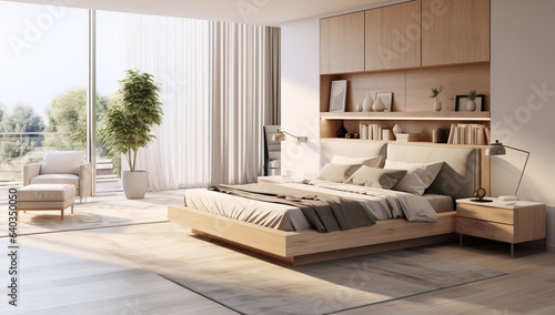 Design bedroom apartment modern luxury architecture room white furniture nobody house interior home bed © SHOTPRIME STUDIO