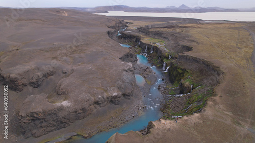 Sigoldugljufur, also known as the Valley of Tears, is a canyon in the Icelandic Highlands. It is most renowned for and earned its nickname from its sheer number of waterfalls. photo