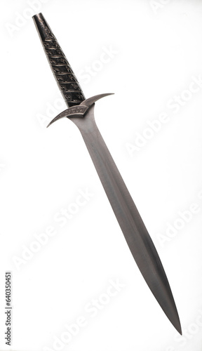 ancient sword with scabbard isolated on white background