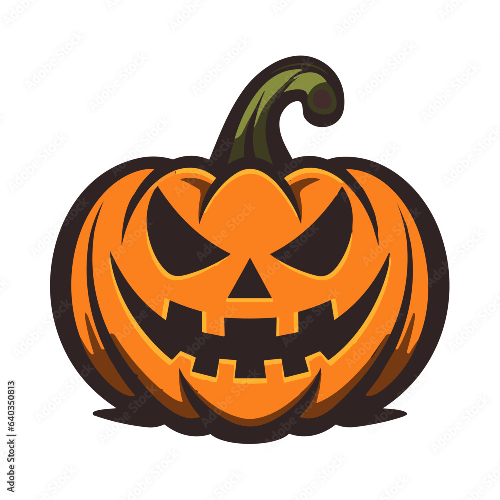 Orange carved pumpkin with smile for your design for the holiday Halloween. Vector illustration. Orange carved pumpkin with smile for your design for the holiday Halloween. Vector illustration.