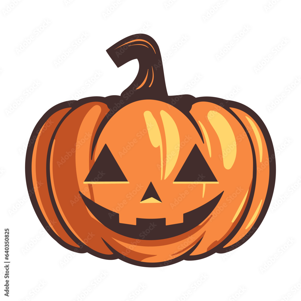 Orange carved pumpkin with smile for your design for the holiday Halloween. Vector illustration. Orange carved pumpkin with smile for your design for the holiday Halloween. Vector illustration.
