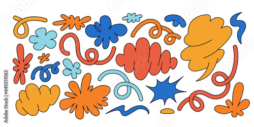 Vector set of minimalist design elements, flowers - abstract background elements for branding, packaging, prints and social media posts..