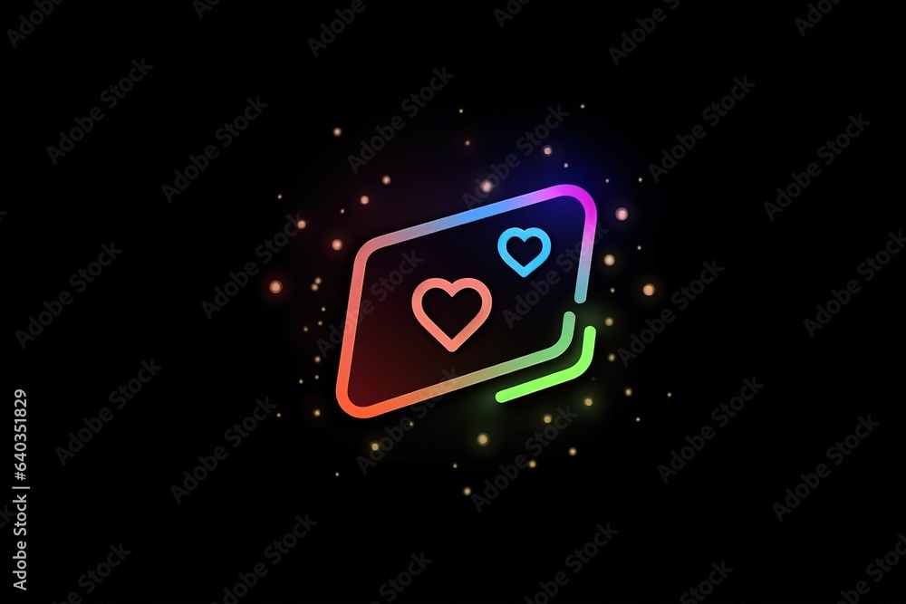 Icon like heart on pink background. Social media concept. Notifications like. Generative AI Icon like heart on pink background. Social media concept. Notifications like. Generative AI