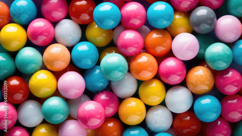 Gumballs background. Colorful candies. Assorted brightly colored dragees. Generative AI