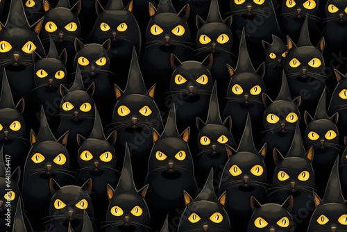 Pattern of black cats.