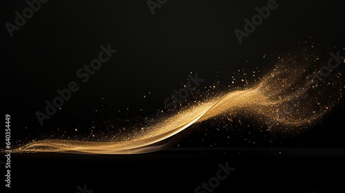 An image of a wave of gold dust floating gracefully in the air.