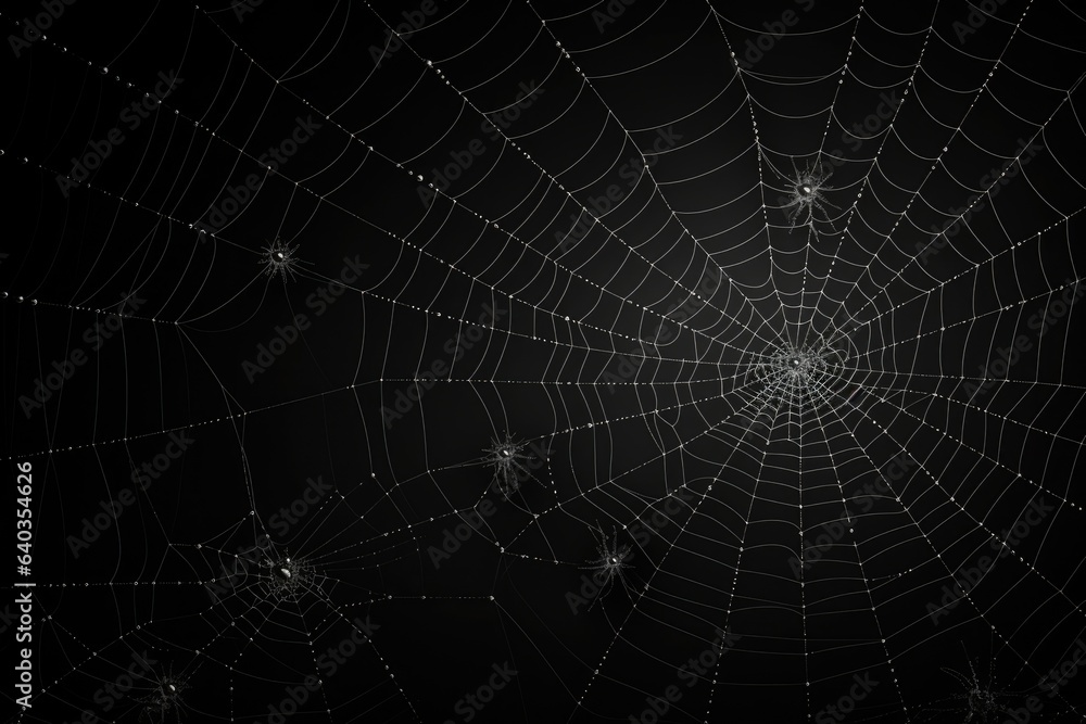 Spooky spider web pattern with spiders. Spooky spider web pattern with spiders.