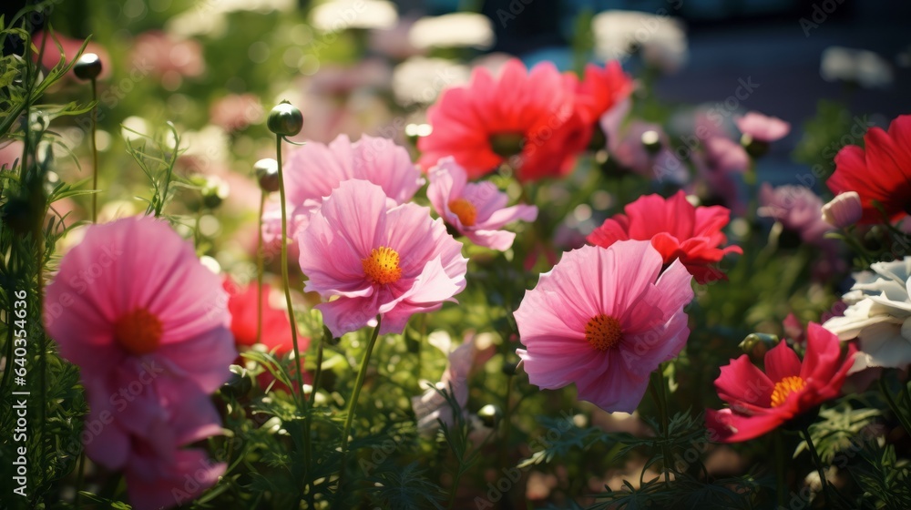 Botanical Perfection: Realistic Flowers in Garden Botanical Perfection: Realistic Flowers in Garden