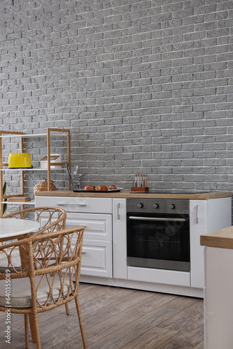 Modern kitchen interior wit...