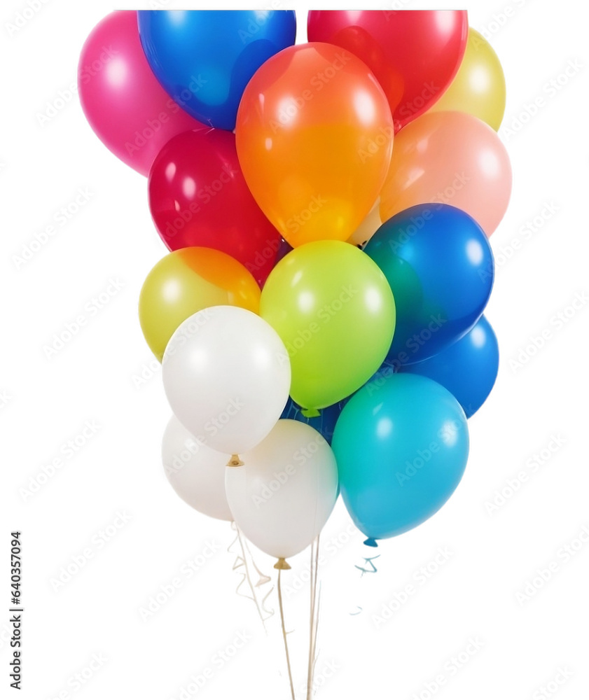 custom made wallpaper toronto digitalBirthday balloons isolated on white transparent background png, balloons on transparent background PNG, ai generative image