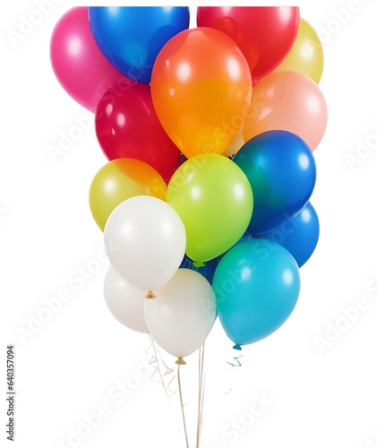 Birthday balloons isolated on white transparent background png, balloons on transparent background PNG, ai generative image 